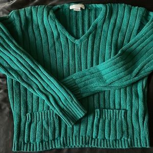 The Limited knit green sweater with pockets